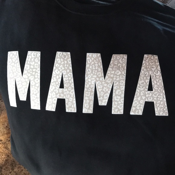 NEW Mama Leopard Black Crewneck Sweatshirt - Picture 3 of 5